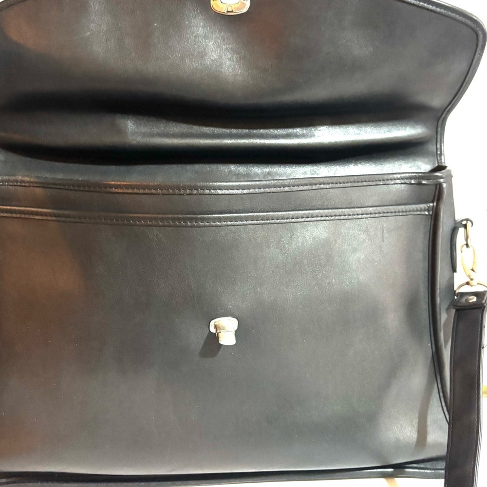Coach vintage unisex Black  briefcase Leather shoulder Bag - Picture 11 of 11